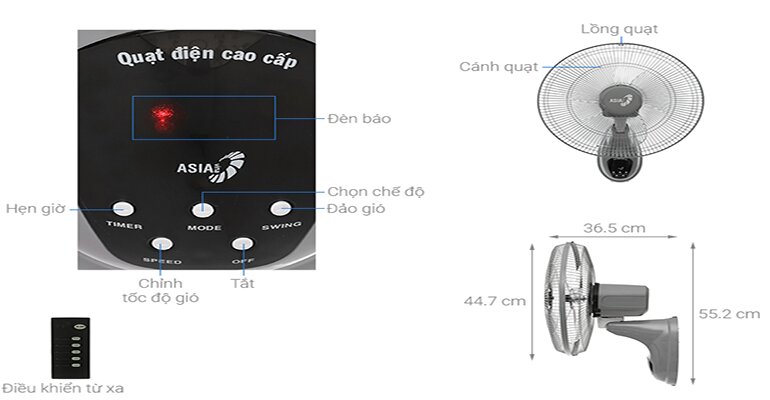 Quạt treo tường ASIAvina VY377990