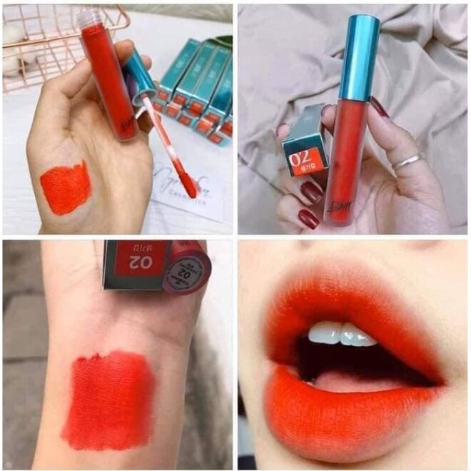 Son môi màu đỏ cam Bbia Last Velvet Lip Tint 02