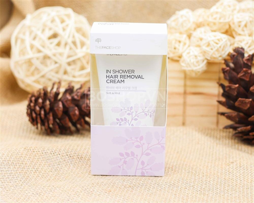 Kem tẩy lông The Face Shop với các thành phần thiên nhiên giúp duy trì độ ẩm cho da, se khít lỗ chân lông và không hề bị đau rát