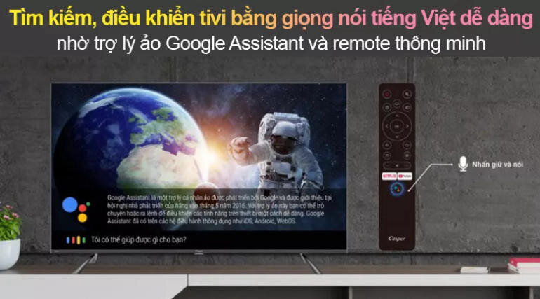 Dễ dàng tìm kiếm và điều khiển tivi bằng giọng nói nhờ remote thông minh và Google Assistant