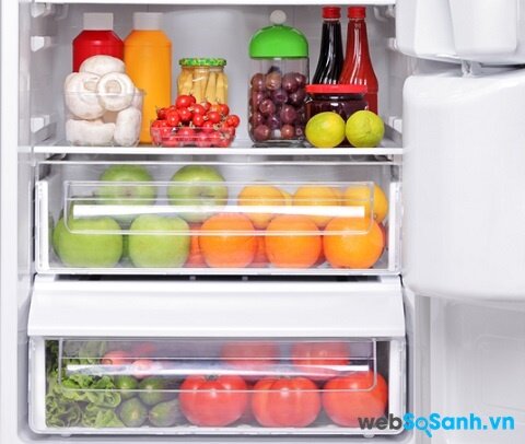 luồng khí lạnh đa chiều giúp khí lạnh phân phối đều tất cả các vị trí trong tủ
