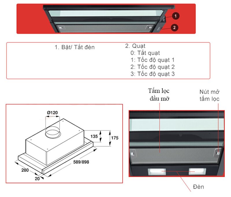 Máy hút mùi Bosch DFT93CA61B: Sang trọng, mạnh mẽ, khử mùi hiệu quả