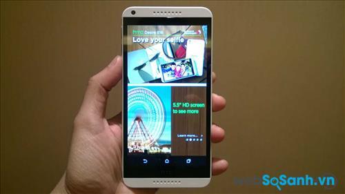 Desire 816 chỉ có màn hình độ phân giải HD, cùng mật độ điểm ảnh khá khiêm tốn. Kém xa màn hình của Galaxy A7 Desire 816 chỉ có màn hình độ phân giải HD, cùng mật độ điểm ảnh khá khiêm tốn. Kém xa màn hình của Galaxy A7