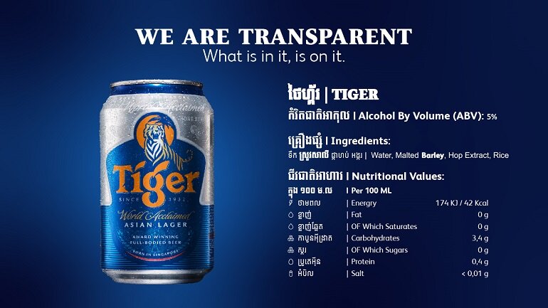 Thành phần của bia Tiger