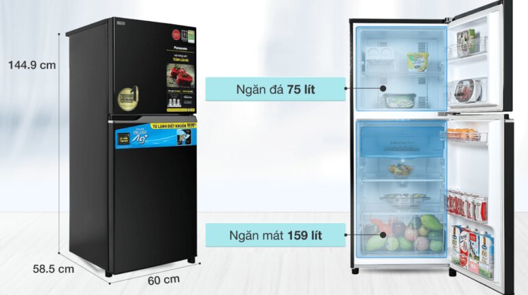 Kích thước tủ lạnh Panasonic Inverter 234 lít NR-TV261BPKV như thế nào?