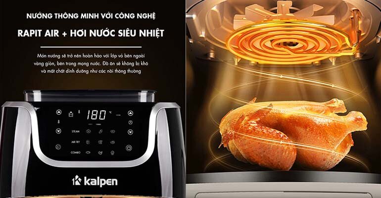 Nồi chiên Kalpen X7 tích hợp công nghệ Rapid Air Nồi chiên không dầu hơi nước Kalpen X7