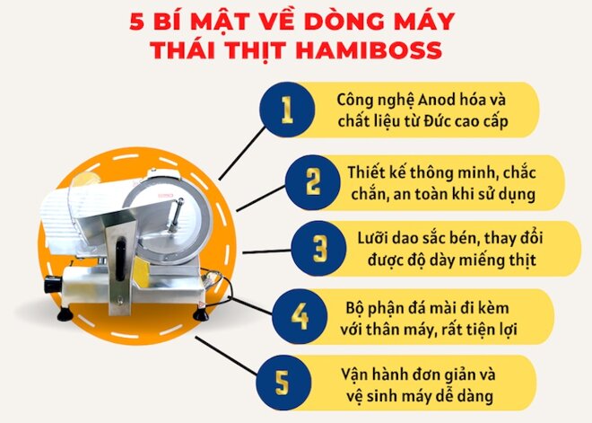 5 bí mật về dòng máy thái thịt Hamiboss