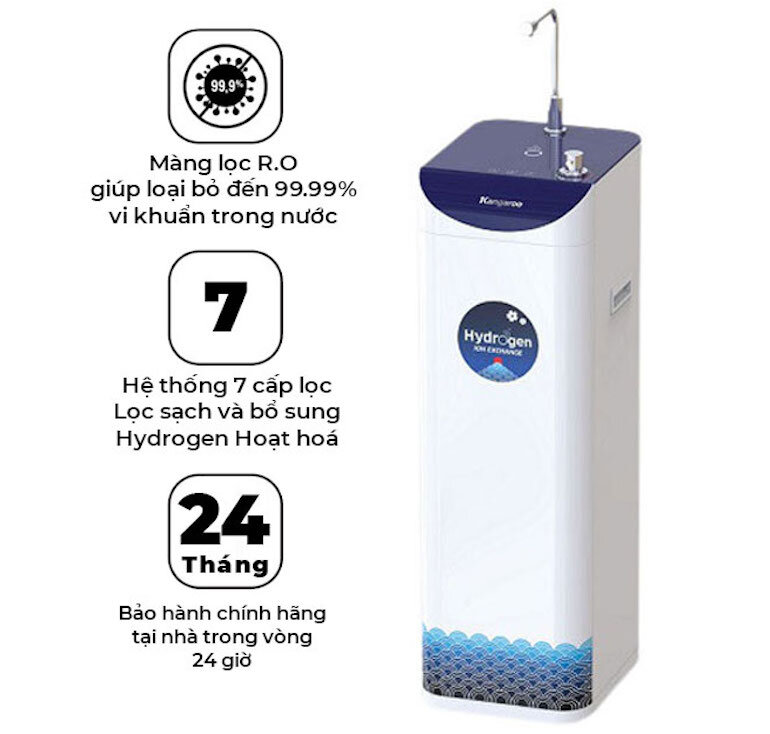 Máy có hệ thống lọc nước 7 cấp độ