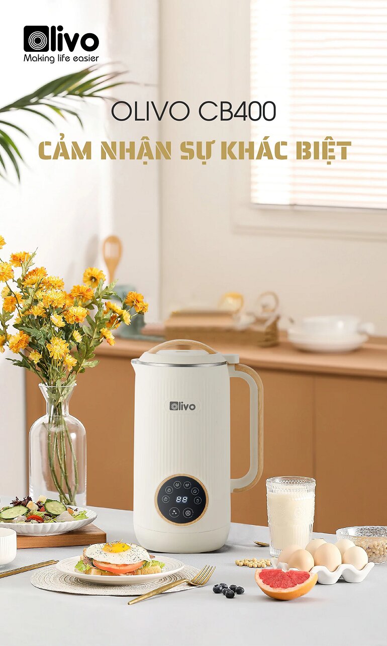 Máy làm sữa hạt Olivo CB400 có giá từ 1.900.000 – 2.500.000 đồng