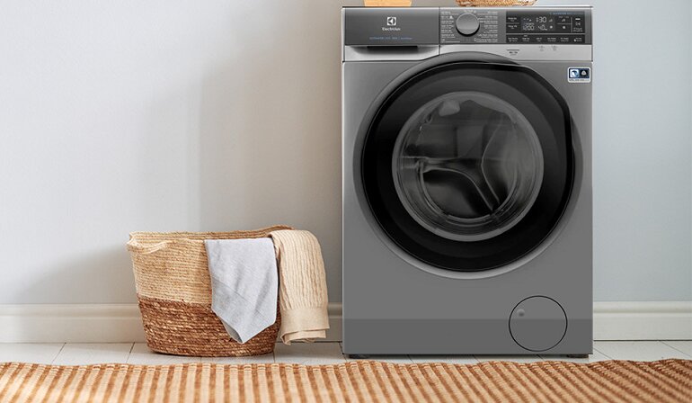 Máy giặt Electrolux Inverter 11kg EWF1141SESA có thiết kế màu xám trung tính, đơn giản
