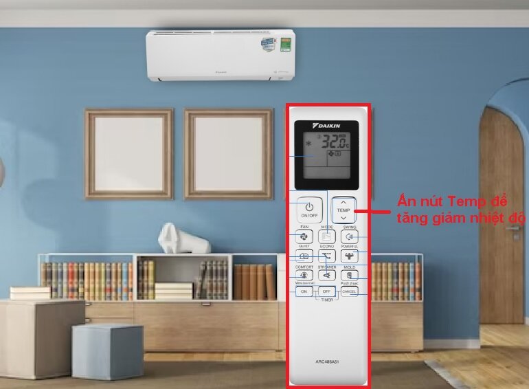 Điều chỉnh nhiệt độ của điều hòa Daikin FTKF60XVMV