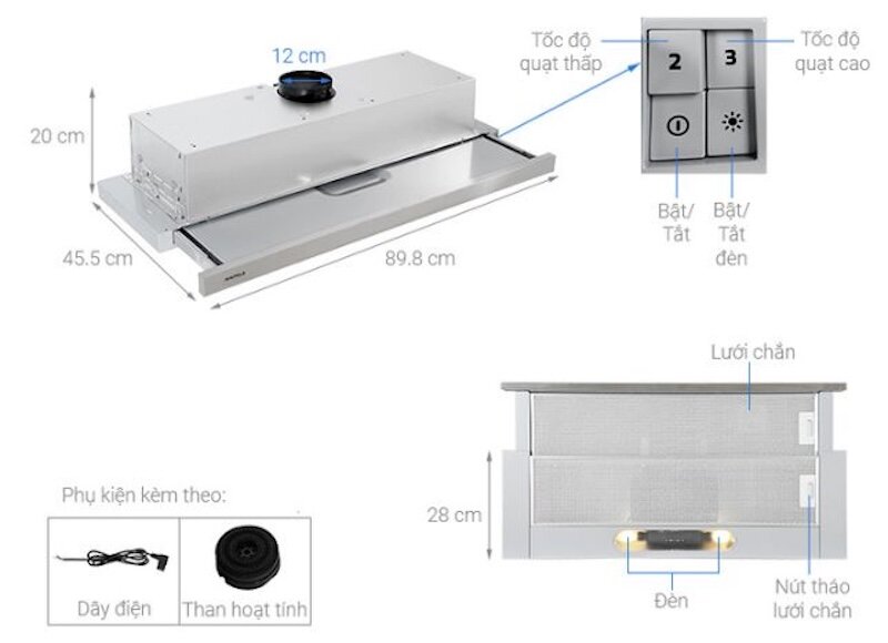 Khám phá máy hút mùi Hafele HH-TI90D âm tủ, nhỏ gọn nhưng đầy quyền năng