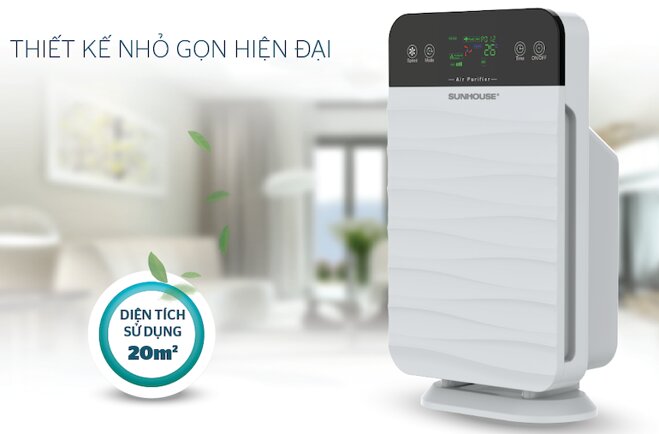 Máy lọc không khí Sunhouse shd-15ap9715 thiết kế hiện đại và sang trọng nên phù hợp với nhiều không gian nội thất.