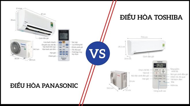 so sánh điều hòa Toshiba và Panasonic