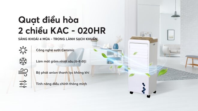 quạt điều hòa hai chiều karofi kac-020hr