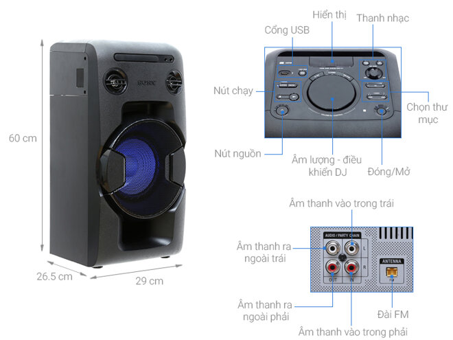 Loa kéo Sony V11