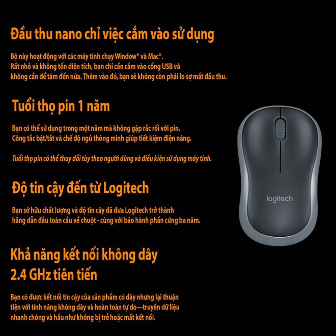  Chuột không dây Logitech B175