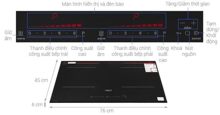 Tính năng nổi bật của bếp từ Chefs EH-DIH 836