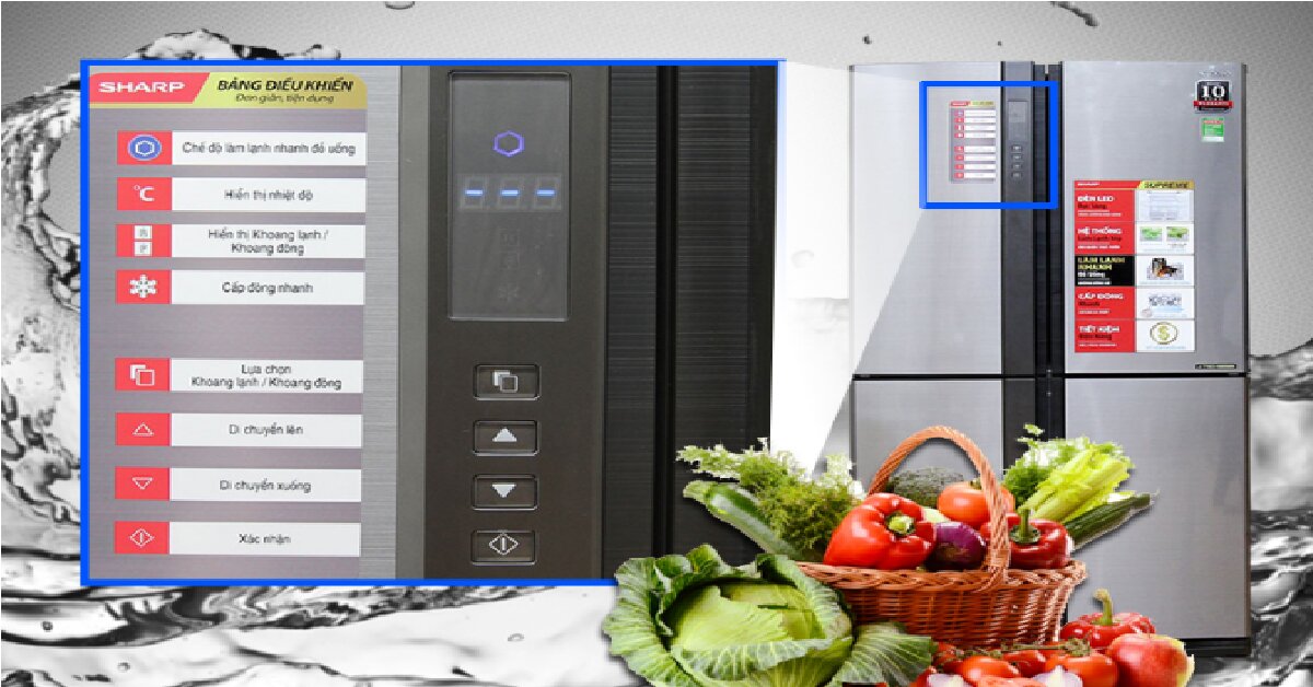 Đánh giá tủ lạnh Sharp SJ-FX680V-ST: tủ lạnh Side by Side giá rẻ với 4 cửa xịn sò