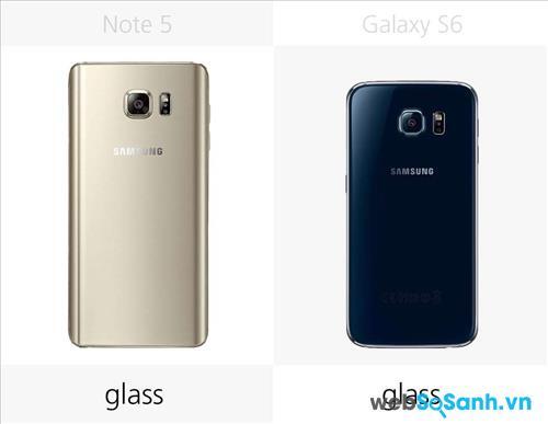 Mặt lưng của Note 5 và Galaxy S6