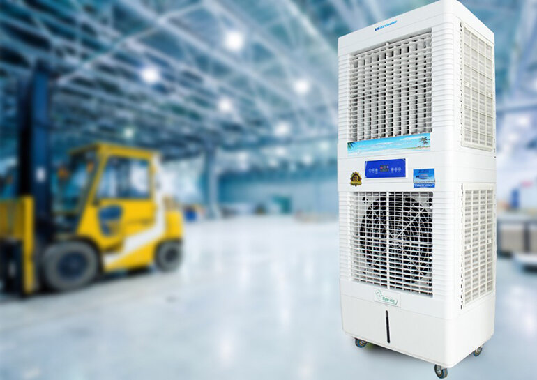 Máy làm mát được thiết kế bánh xe rất thuận tiện cho việc di chuyển