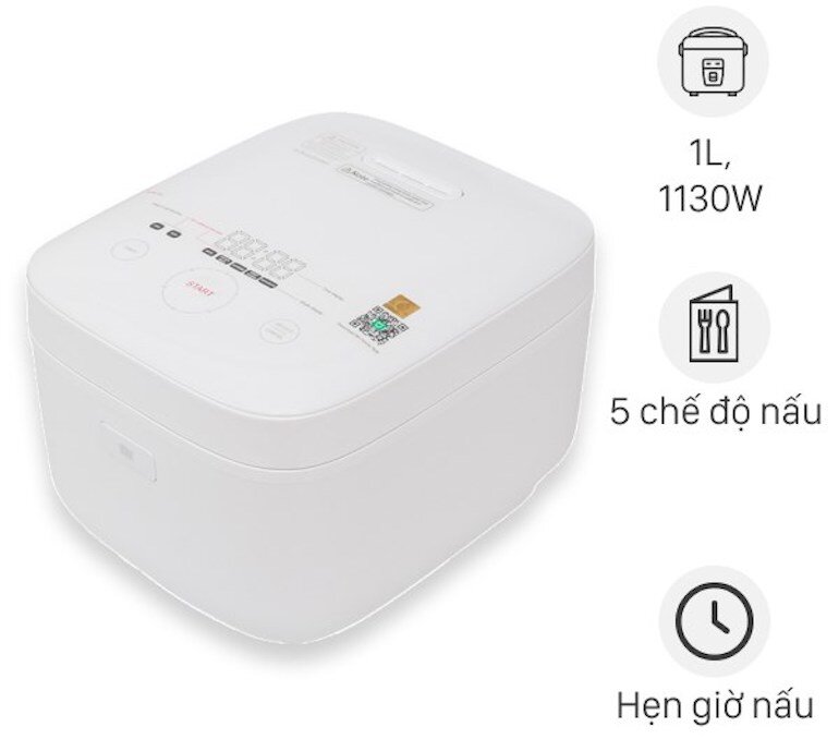 Nồi cơm điện từ cao tần Xiaomi ZHF4009GL có dung tích 1 lít thích hợp cho gia đình có từ 2 – 4 người nấu được 5 – 8 cốc gạo kèm theo nồi.