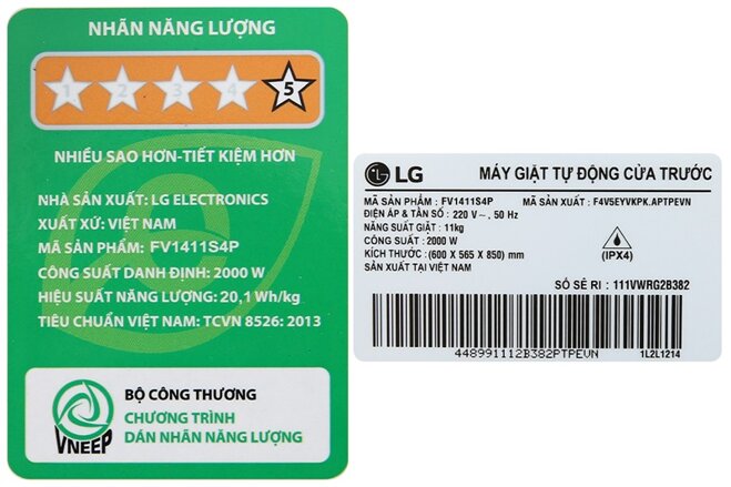 Máy giặt LG Inverter 11 kg FV1411S4P chỉ còn 8 triệu đồng: Lựa chọn hời cho gia đình đông thành viên