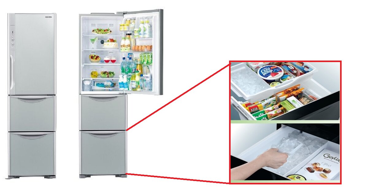 Đánh giá tủ lạnh 3 cánh Hitachi R- SG32FPGV-GS 315L Inverter - Tủ lạnh giá rẻ có làm đá tự động và ngăn đá dưới
