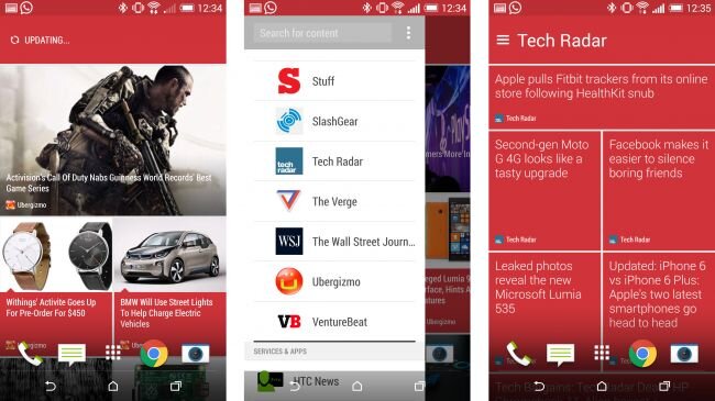 Blinkfeed là ứng dụng mới nhất của HTC. Nguồn Internet