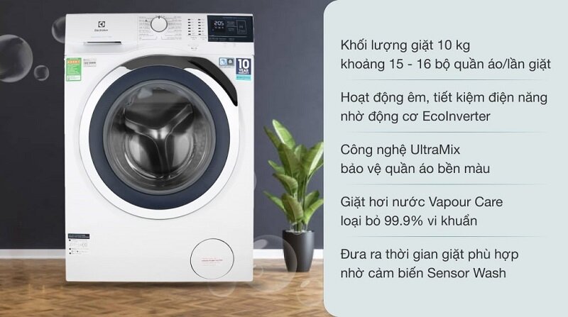 Gợi ý 5 máy giặt Electrolux 10kg cửa ngang giá rẻ dưới 10 triệu đồng đáng mua hiện nay