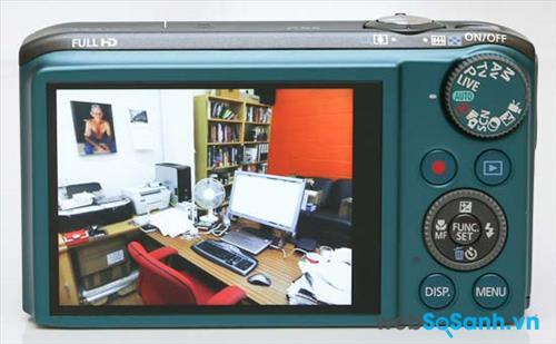 Canon PowerShot SX260 HS sở hữu màn hình cảm ứng công nghệ TFT, kích thước 3 inch với 461 000 dot