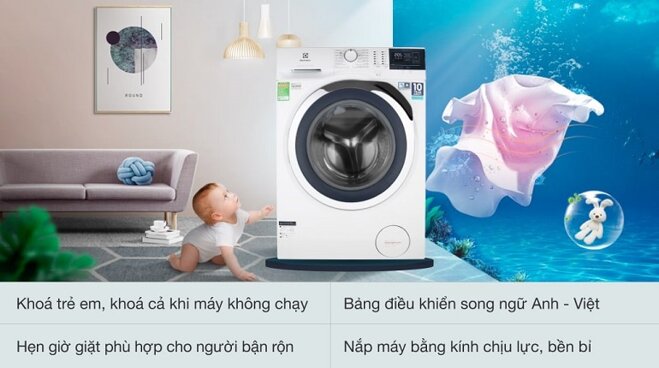 Các tiện ích hỗ trợ trên máy giặt