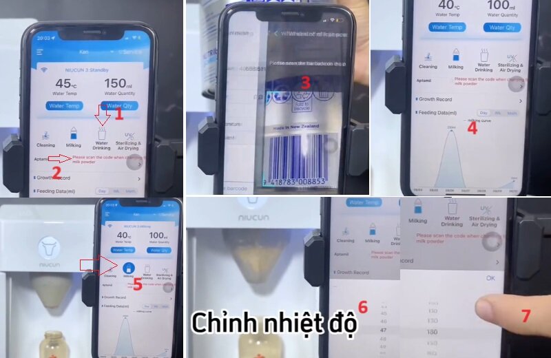 Cách dùng máy pha sữa Niucun Pro qua ứng dụng trên smartphone