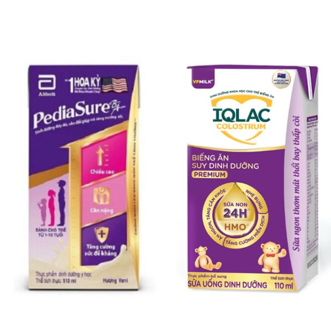 So sánh sữa công thức pha sẵn PediaSure và VPMilk IQLac Colostrum