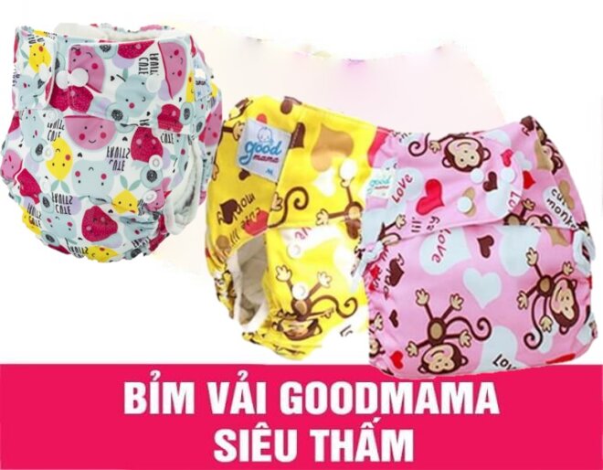 Bỉm vải đêm Goodmama có nhiều loại mang màu sắc và họa tiết khác nhau