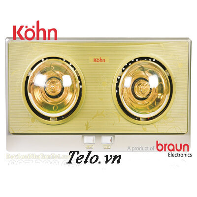Đèn sưởi nhà tắm Braun KN02G - 2 bóng vàng
