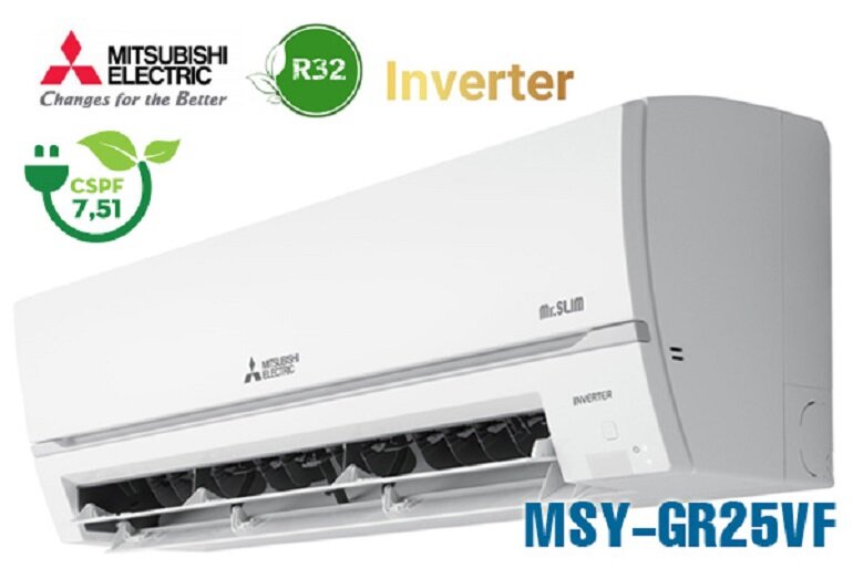 Điều hòa Mitsubishi Electric inverter 1 chiều 9000 BTU MSY/MUY-GR25VF là dòng máy lạnh 1 chiều được sản xuất bởi hãng Mitsubishi Electric của Nhật Bản.