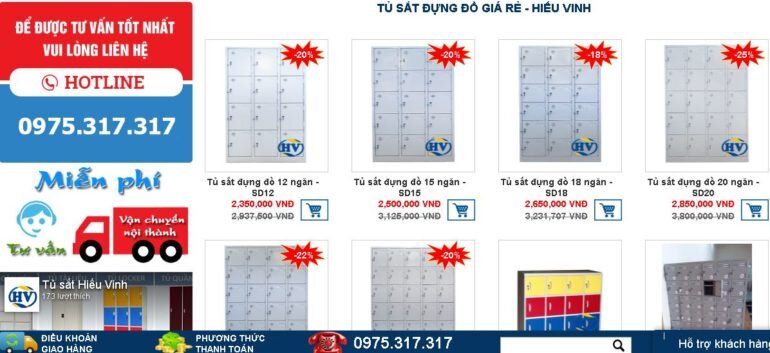 Tủ sắt Hiếu Vinh - Chuyên sản xuất và phân phối các loại tủ locker sắt, tủ sắt đựng quần áo, tủ gửi đồ siêu thị, đựng tài liệu hồ sơ, giá kệ sắt thư viện tốt nhất thị trường hiện nay
