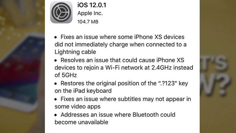 Hướng dẫn nâng cấp hệ điều hành iOS 12.0.1: Khắc phục một số lỗi sự cố trên điện thoại iPhone