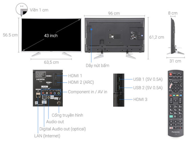 Tivi Panasonic 43es630v cho sắc màu chân thực với công nghệ Hexa Chroma Drive Pro