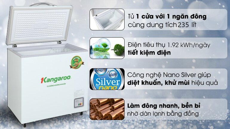 Chất lượng của chiếc tủ đông Kangaroo KG 235C1 - 235L 1 ngăn đông