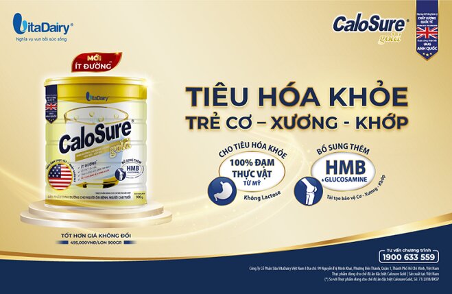 Calosure Gold - Loại sữa tốt cho hệ tiêu hóa và tim mạch người lớn tuổi