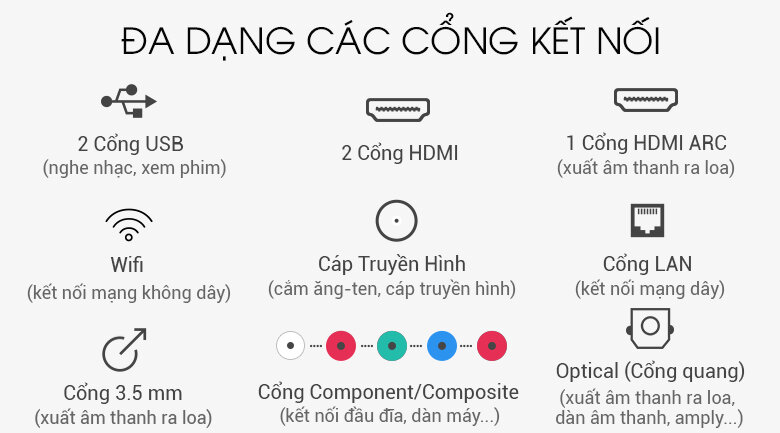 Hỗ trợ đa dạng các cổng vào 