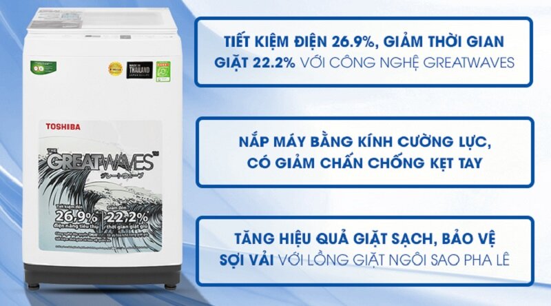 TOP 5 máy giặt Toshiba 8kg cửa đứng đáng mua năm 2025, giá rẻ dưới 5 triệu đồng!