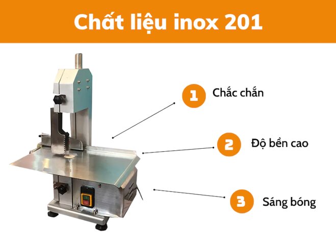 Máy cưa xương Hamiboss được làm từ chất liệu inox 201