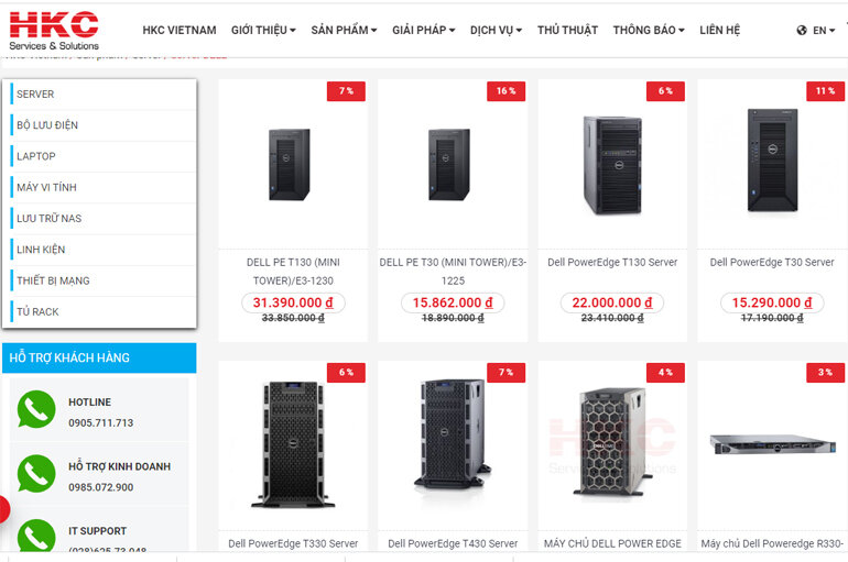 Máy chủ Server giá rẻ thương hiệu DELL được bán tại HKC