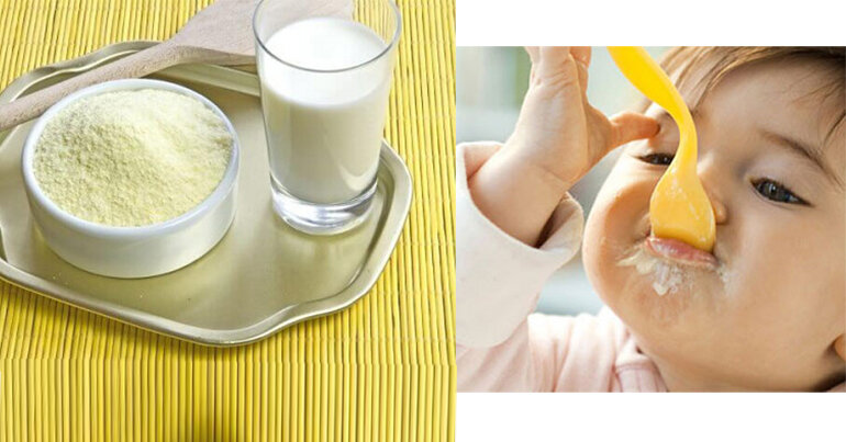 Không nên cho trẻ ăn sữa bột sống