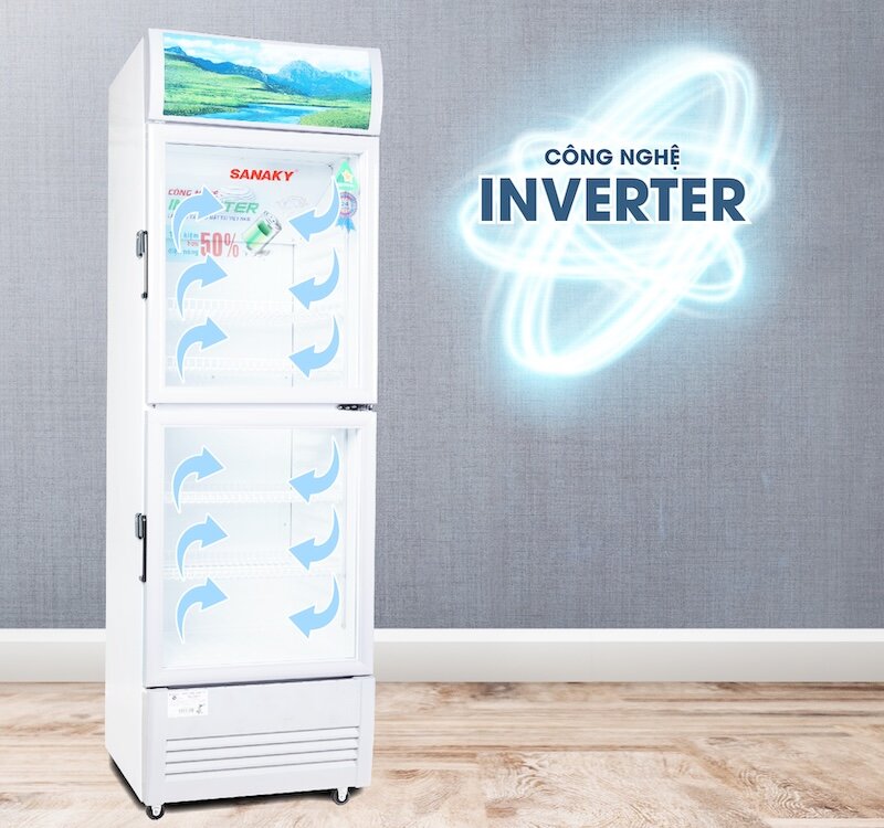 Review chi tiết tủ mát Sanaky Inverter 2 cánh 340 lít VH-408W3L
