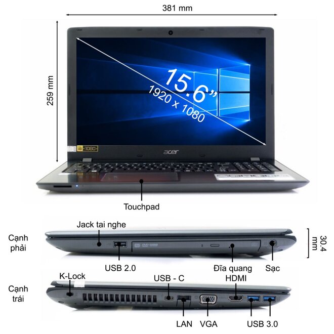 Laptop Acer Aspire E5