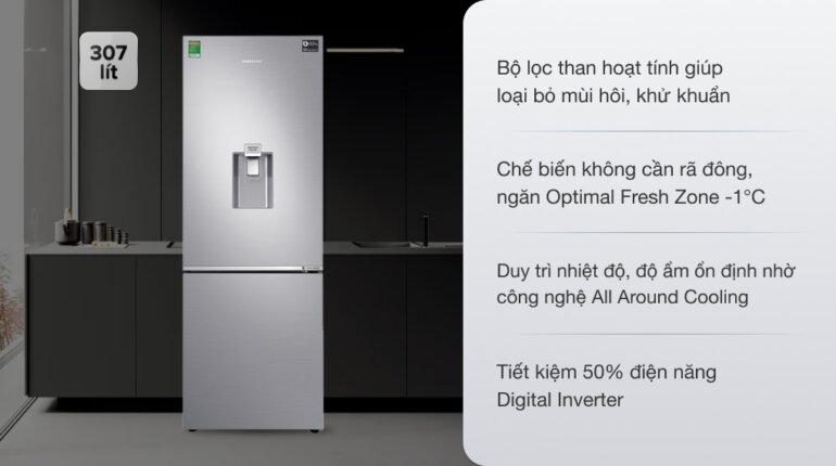 Tủ lạnh Samsung Inverter 307 lít RB30N4170S8/SV - Giá tham khảo: 10.190.000 vnd